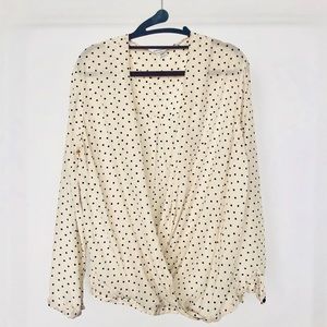 Club Monaco cream polka dot blouse